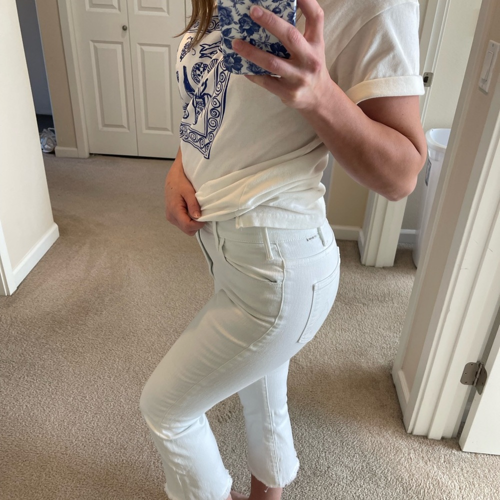Mother Denim THE HUSTLER ANKLE FRAY - Fairest Of Them All+White+Straight+27